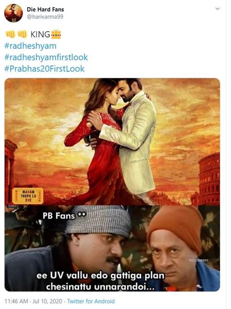 Radhe Shyam Fans Created Hilarious Memes To Prabhas Starrer