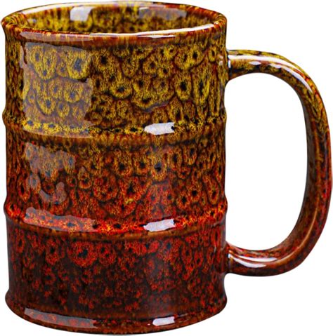 Amazon.com | Yellow and Red 20 oz Ceramic Coffee Mugs - Large ...