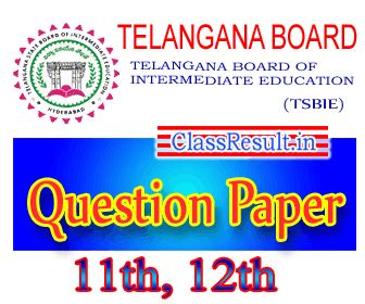 TSBIE Question Paper 2025 Download Telangana State Board of ...