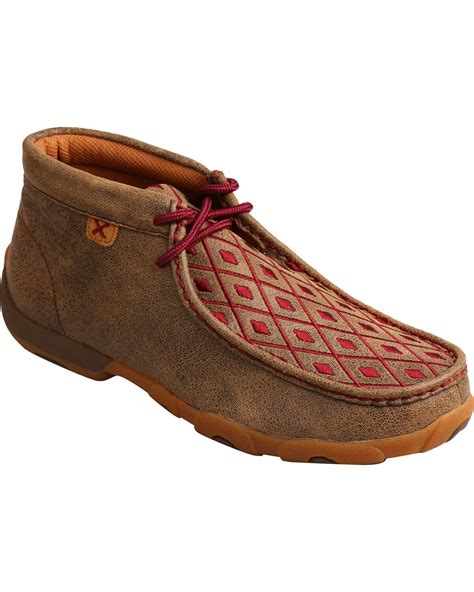 Twisted X Women's Diamond Embroidered Chukka Driving Mocs,