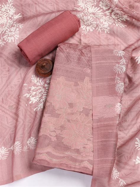 Printed Linen Unstitched Suit Piece With Dupatta – mbz.in