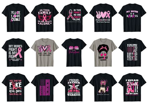 15 Breast Cancer Awareness Shirt Designs Bundle For Commercial Use Part ...