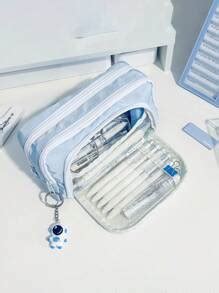 1 Peça Nécessaire Grande Capacidade Estético Porta Materiais Escolares ...