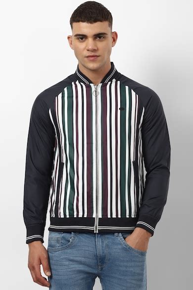 Buy Men Navy Stripe Casual Jacket Online - 949296 | Peter England