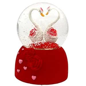 RedRoss Snow Globe Couple Swans Motorized | Magical Flakes | Polyresin ...