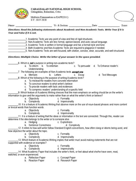 Image result for Midterm Exam Examples