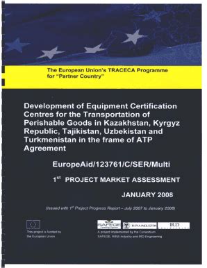 Fillable Online Development of Equipment Certification Centres for the ...