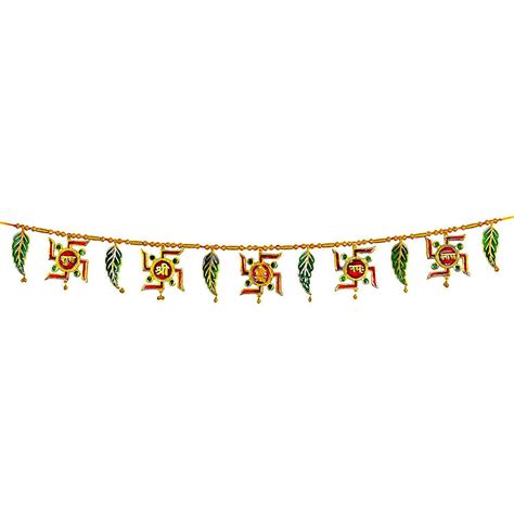 DMS RETAIL Metal Shri Shubh Labh Swastik Toran Handmade Door Hanging ...