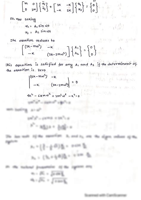 Image result for Structural Dynamics Handwritten Notes