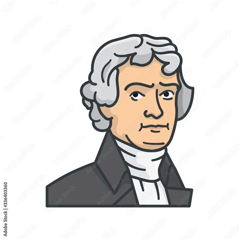 Thomas Jefferson portrait isolated vector illustration Stock Vector ...