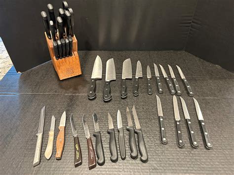 Lot # 63 - Tramontina Knife Block & Knives, J.A. Henckels Knife Set w ...