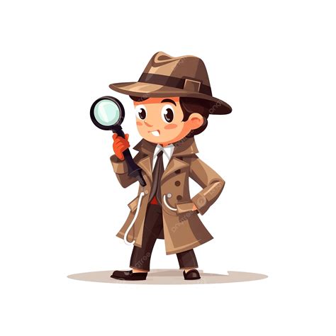 Detective Character Vector Illustration Isolated On White Background ...