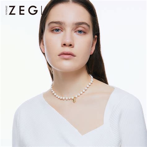 ZEGL淡水珍珠小牛天使项链女轻奢小众设计感锁骨链颈链2021年新款_虎窝淘