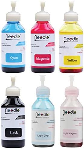 Needle T673 (CMYKLCLM Combo) 6x100gms Inkjet Ink Compatible with Epson ...