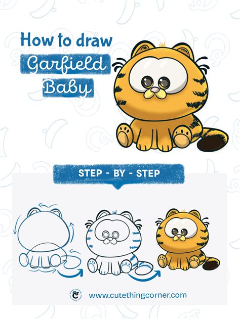 How to Draw a Baby Garfield (Step-by-step)