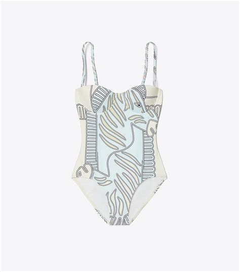 Tory Burch Printed Underwire One-Piece Swimsuit | Tory Burch UAE