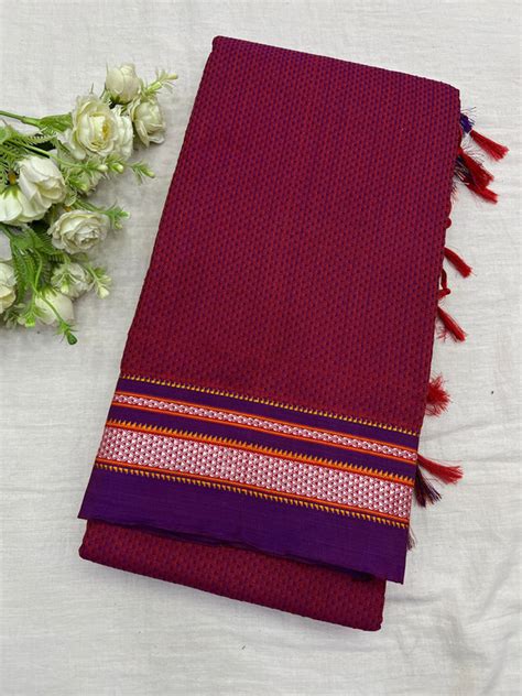 Hot Pink Violet Khun Saree – The Loom Store