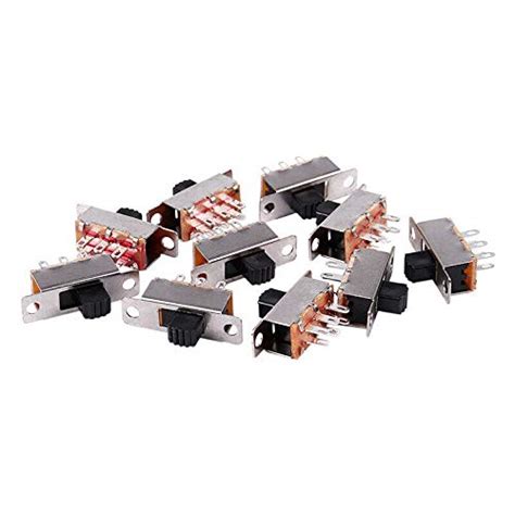 RANDWICK 10 Pcs 2 Position DPDT 2P2T Panel Mount Vertical Slide Switch ...
