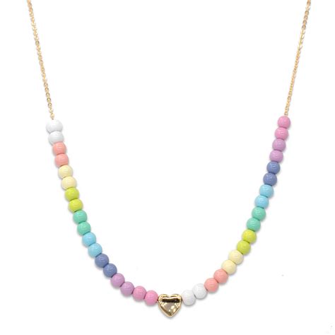 Gold Pastel Bead Necklace | Les Petits - Les Petits