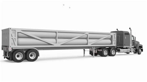 3D Freight Truck with LNG Semi Trailer Gas Tank Rigged | 3D Molier ...