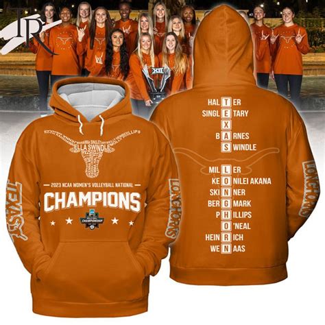 2023 NCAA Women's Volleyball National Champions Texas Longhorn Hoodie ...