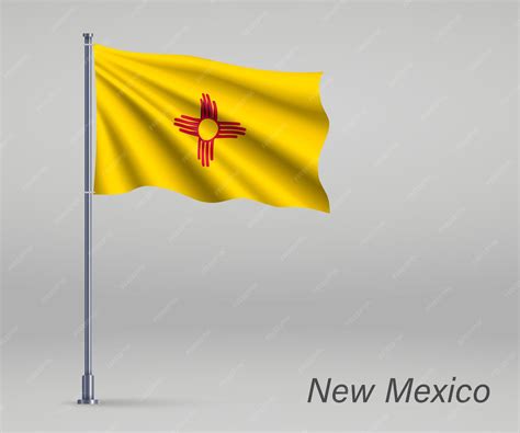 Premium Vector | Waving flag of new mexico state of united states on ...