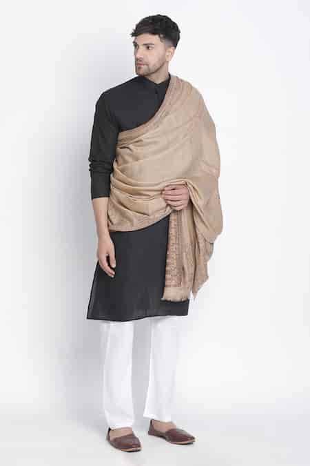 Buy Beige Veer Diamond Woven Lohi Shawl For Men by SHINGORA Online at ...