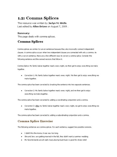 Image result for Comma splice Examples