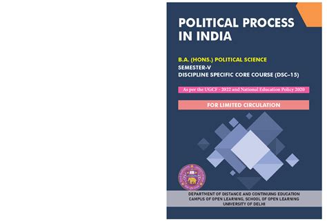 Political Parties and Electoral Processes in India (B.A. HONS. Semester ...
