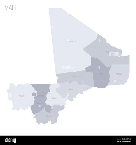 Mali political map of administrative divisions - regions and capital ...