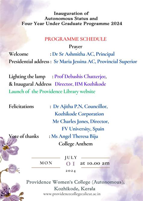 Inauguration of Autonomous Status and Four Year Under Graduate ...