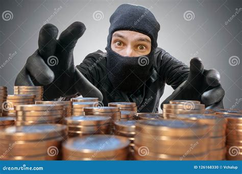 Robber or Thief is Trying To Grab and Steal Coins Stock Photo - Image ...