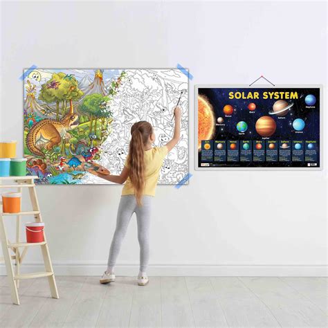 Buy Solar System Chart and GIANT DINOSAUR COLOURING POSTER | Set of 1 ...