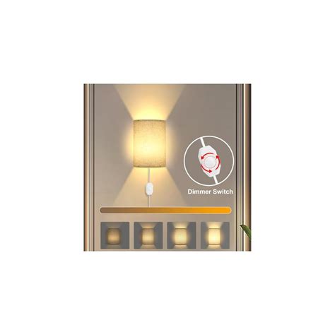 Lightess Plug in Wall Sconces Set of Two, Fabric India | Ubuy