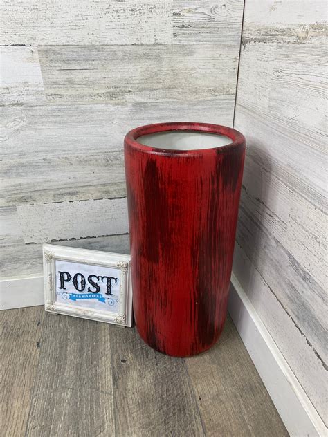 Large Rustic Red Floor Vase – Post Furnishings