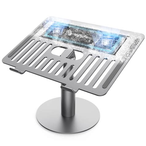 GEODMAER Laptop Cooling Pad Stand, Aluminum Alloy Laptop Cooler with ...