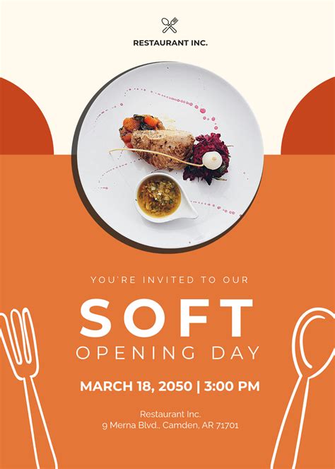 Free Soft Opening Restaurant Invitation Template to Edit Online