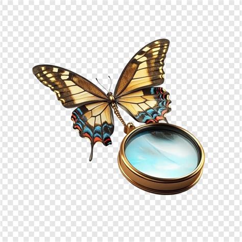 Butterfly magnifying glass nature beauty detail observation | Premium ...