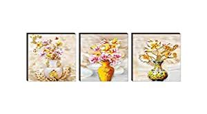 SAF Set of 3 Flower Pot UV Digital Reprint 12 inch x 36 inch Painting ...