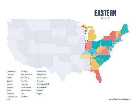 Image result for Eastern Time Zone Map