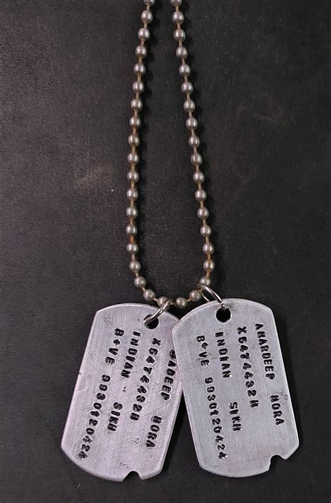 Rustic Double Army Tags Light Weight Aluminium Regular Size Dog Tags ...