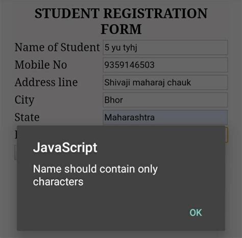 Image result for Student Name Cannot Blank JavaScript Coding
