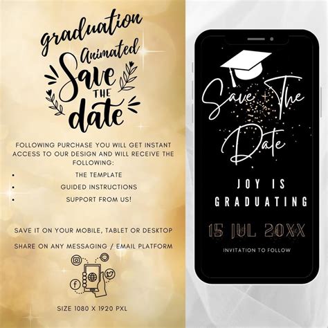 Graduation Save the Date Template for Texting Save the Date - Etsy