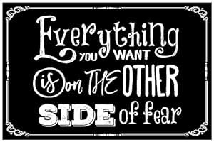 Inephos Everything You Want Quote Inspirational Posters Art (12 x 18 ...