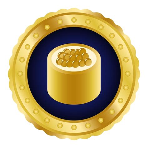 Plat Aziatisch eten. Gouden Sushi rubber stempel medaille vector ...