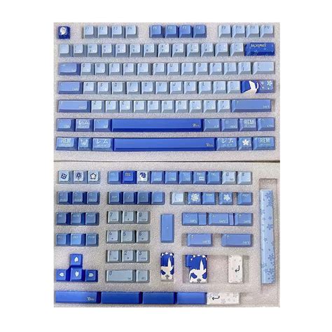 tiowik Custom PBT Keycaps About 130 Keys Blue Maid Dye-Sublimation Self ...