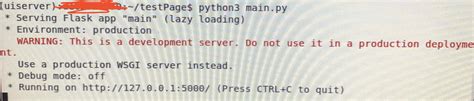 Setup Python Flask Server 的图像结果