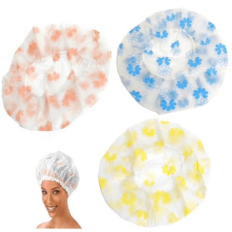 10 piezas Gorros de ducha reutilizables con banda elástica, gorros de ...