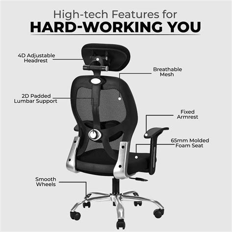 Zenith Black High Back Chair | IAFA Ergonomic Office Chair