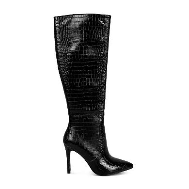 London Rag Indulgent Women's High Heeled Croc Boots